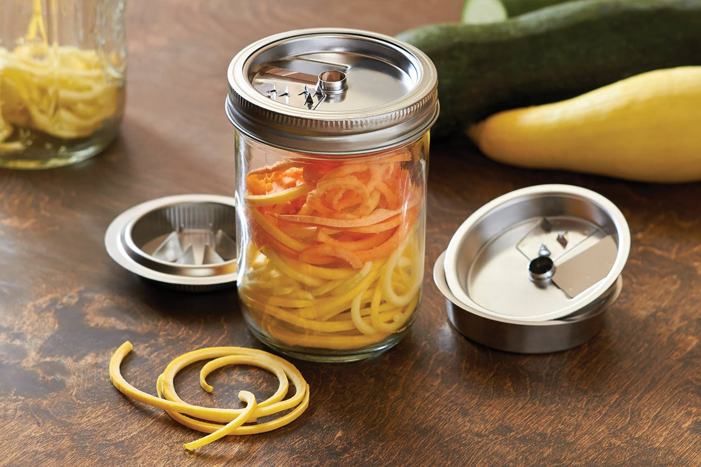 Fox Run Brands - Jarware 3 in 1 Spiralizer for Wide Mouth Mason Jar