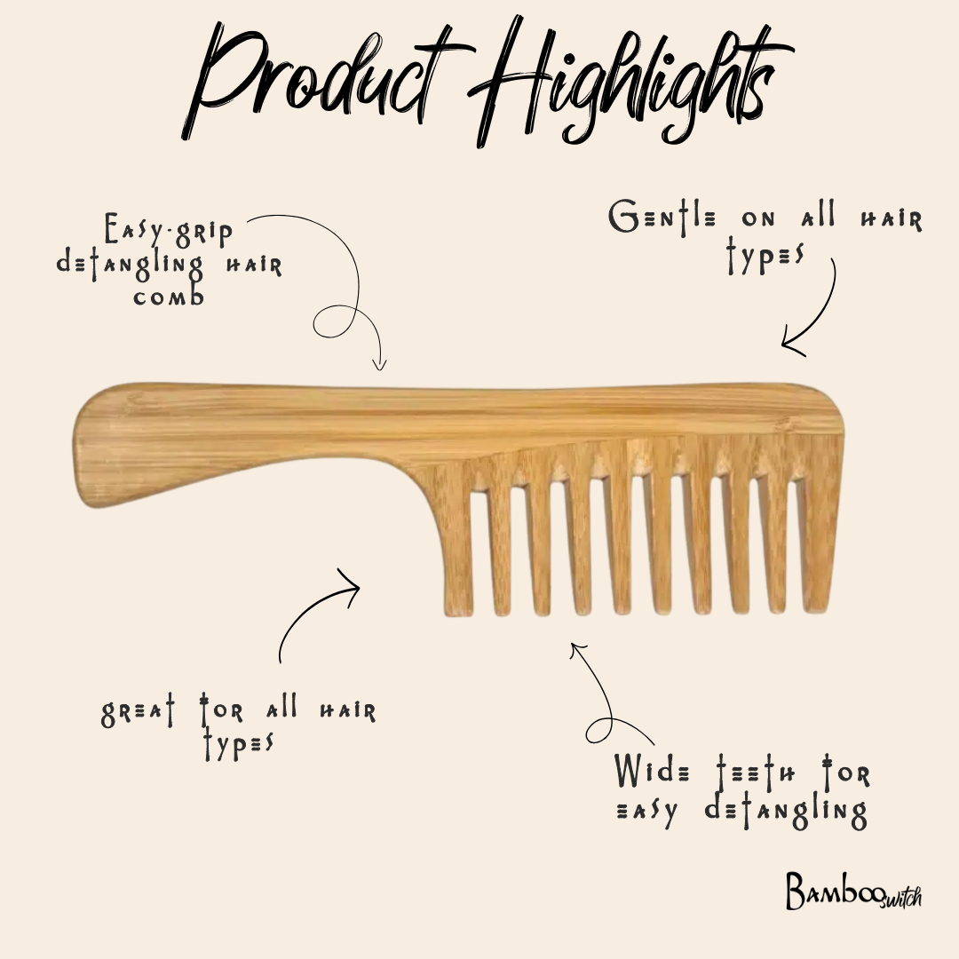 Bamboo Detangling Wide Comb | Haircare Bestseller