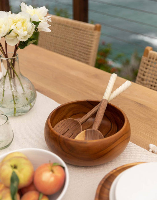 Acacia Wood Rounded Salad Bowl
