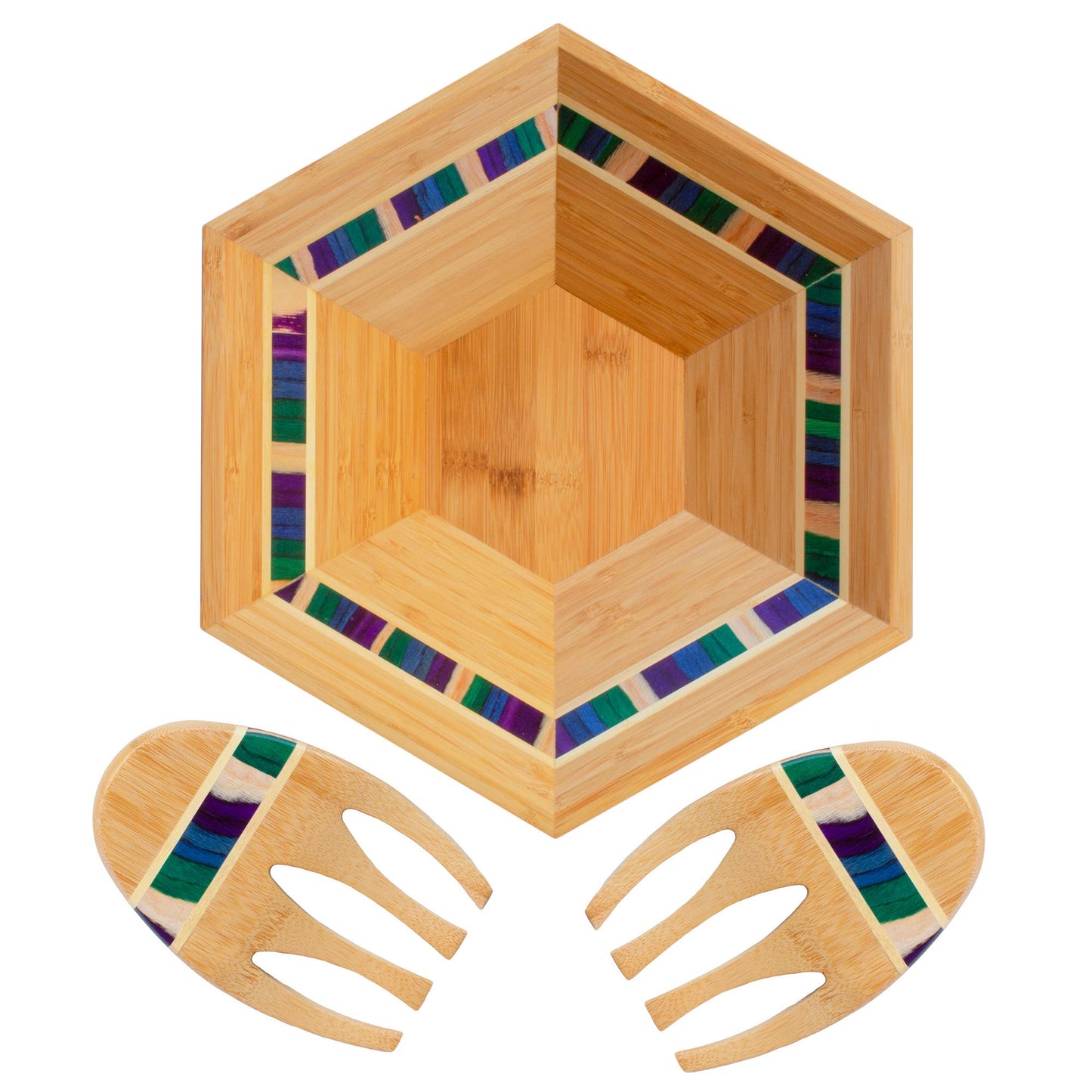 Totally Bamboo - Baltique® Mumbai Collection 14" Salad Bowl with Salad Hands