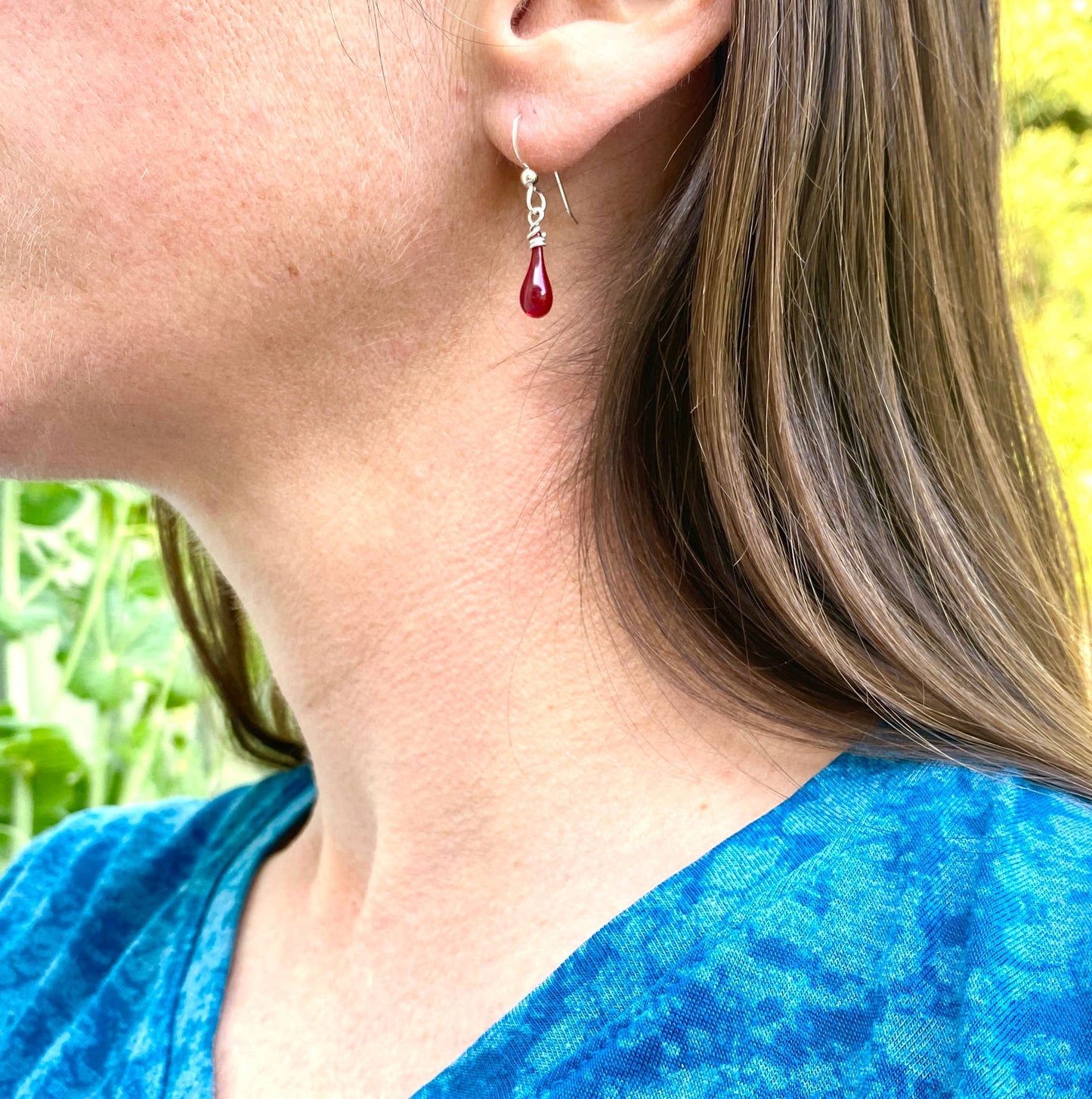 Sundrop Jewelry - Demi Glass Teardrop Earrings, Tiny and Colorful