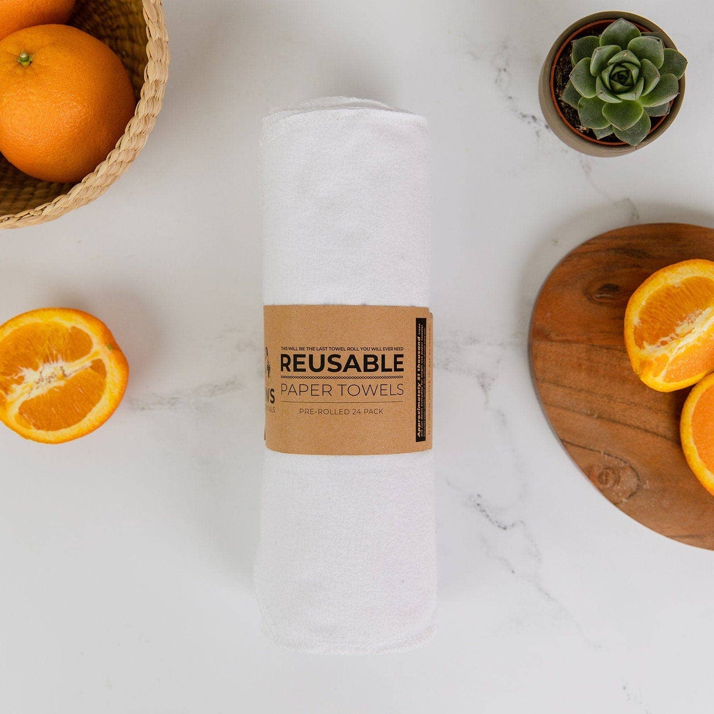 Reusable Paper Towels - Pre-Rolled 24-Pack