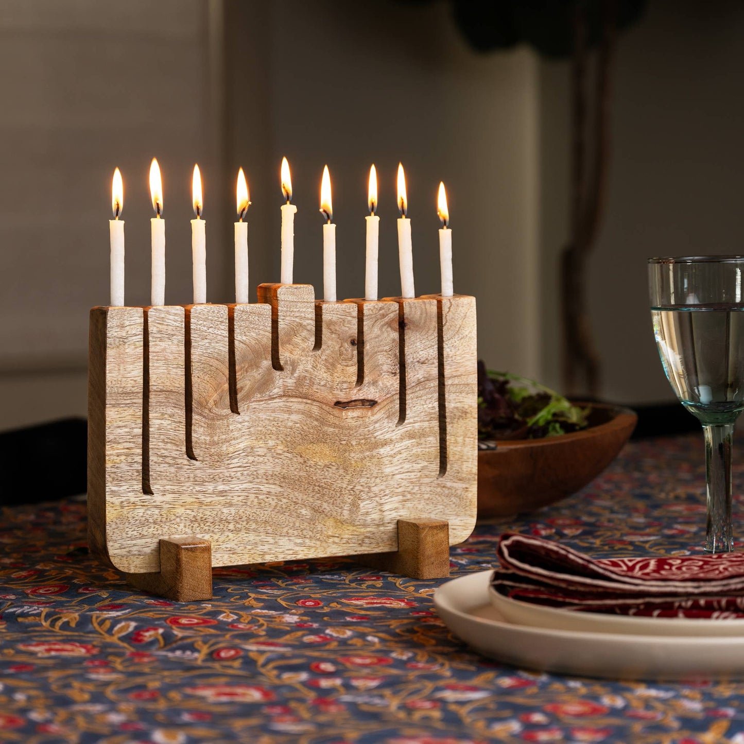 Ten Thousand Villages - Modern Mango Wood Menorah *