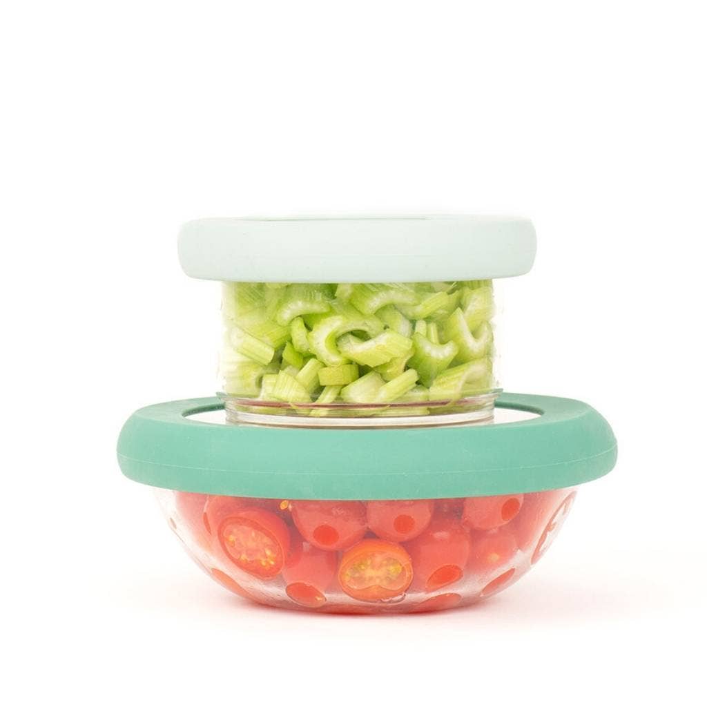Glass Bowl Lids with Silicone Seal (Set/2) Gradual Green