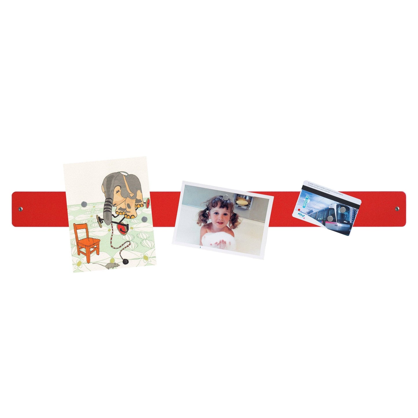Large magnetic strip bulletin board
