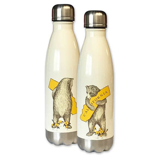 SF Mercantile - CA Bear Hug Stainless Steel Water Bottle, Antique White