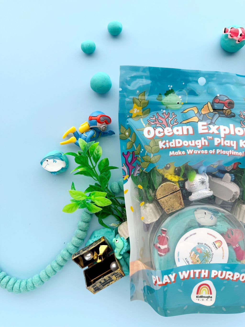 Earth Grown KidDoughs (KidDoughs by EGKD) - Ocean Explorer KidDough Play Kit
