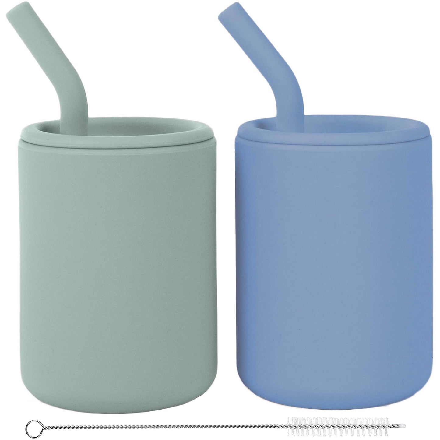 WeeSprout - Silicone Toddler Straw Cups – 4 oz, Set of 2