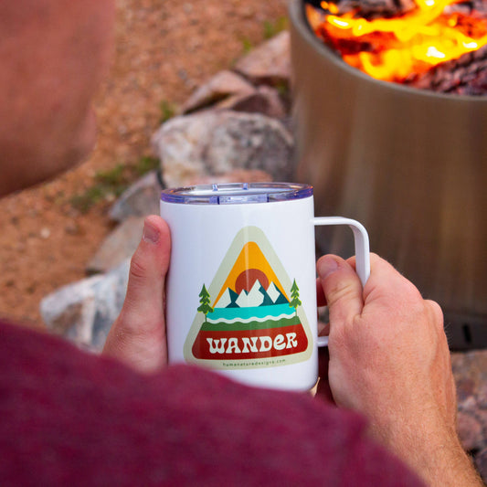 Wander Nature Mug -  Insulated Camping Mug with Lid
