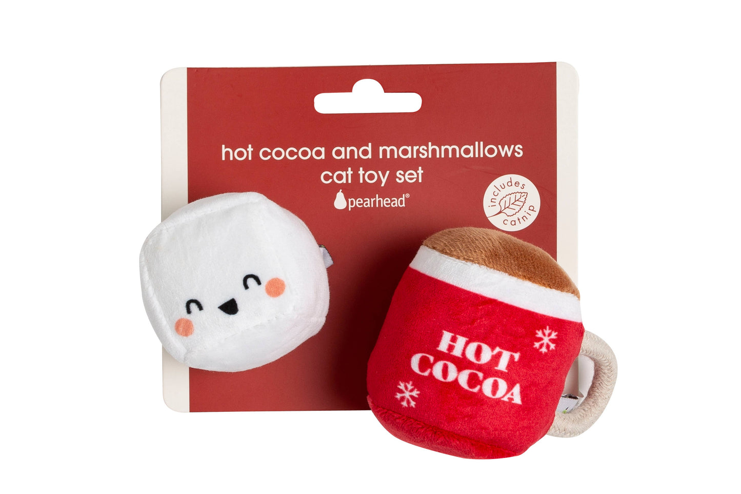 Pearhead - Christmas Hot Cocoa Cat Toys, Pet Gift, Set of 2