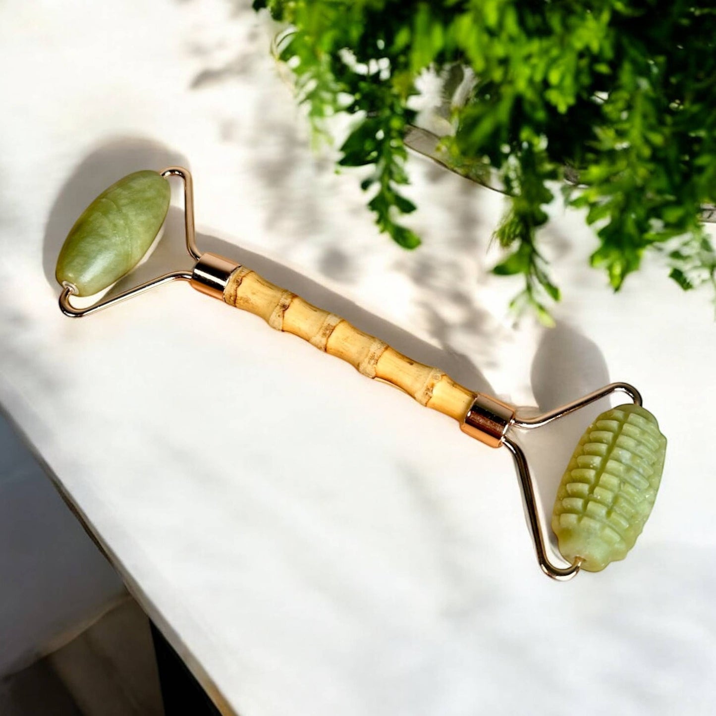 Bamboo Facial Roller | Jade Stone | Earth Day Bestseller