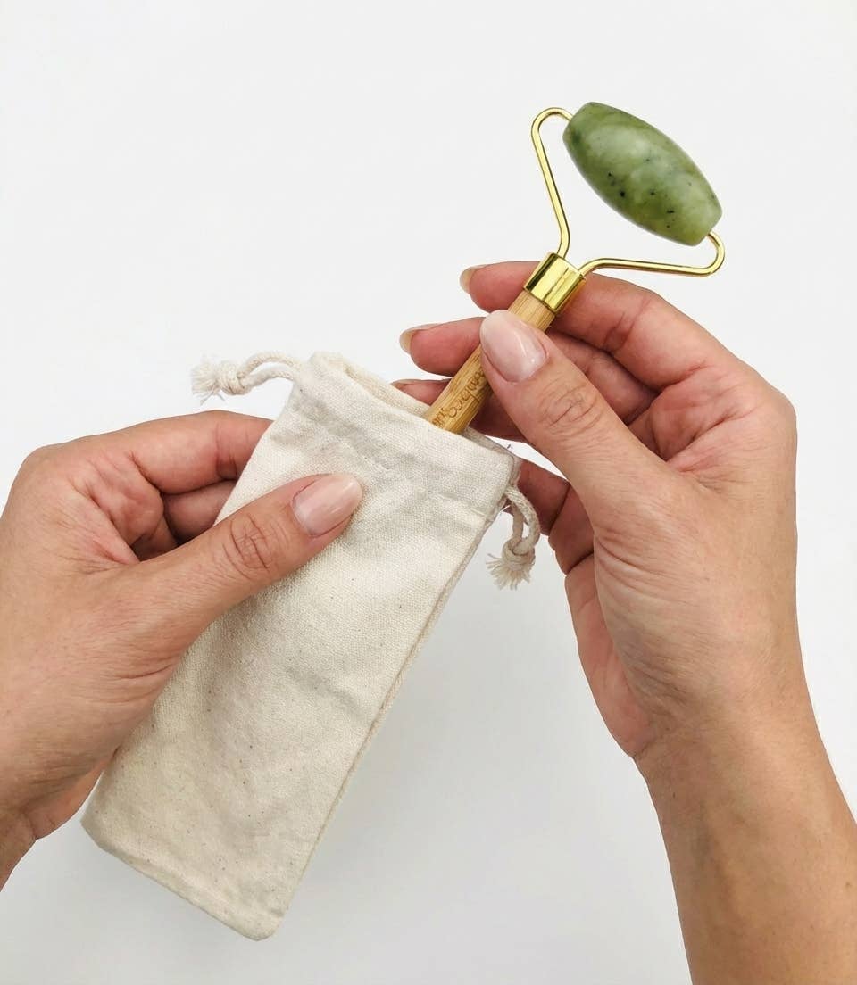 Bamboo Facial Roller | Jade Stone | Earth Day Bestseller