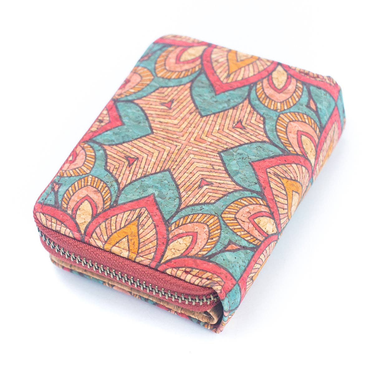 Meninas Bonitas Cork - Natural Cork Printed Women's Short Card Wallet BAG-2238