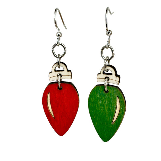 Green Tree Jewelry - Christmas Light Bulb Earrings #1832