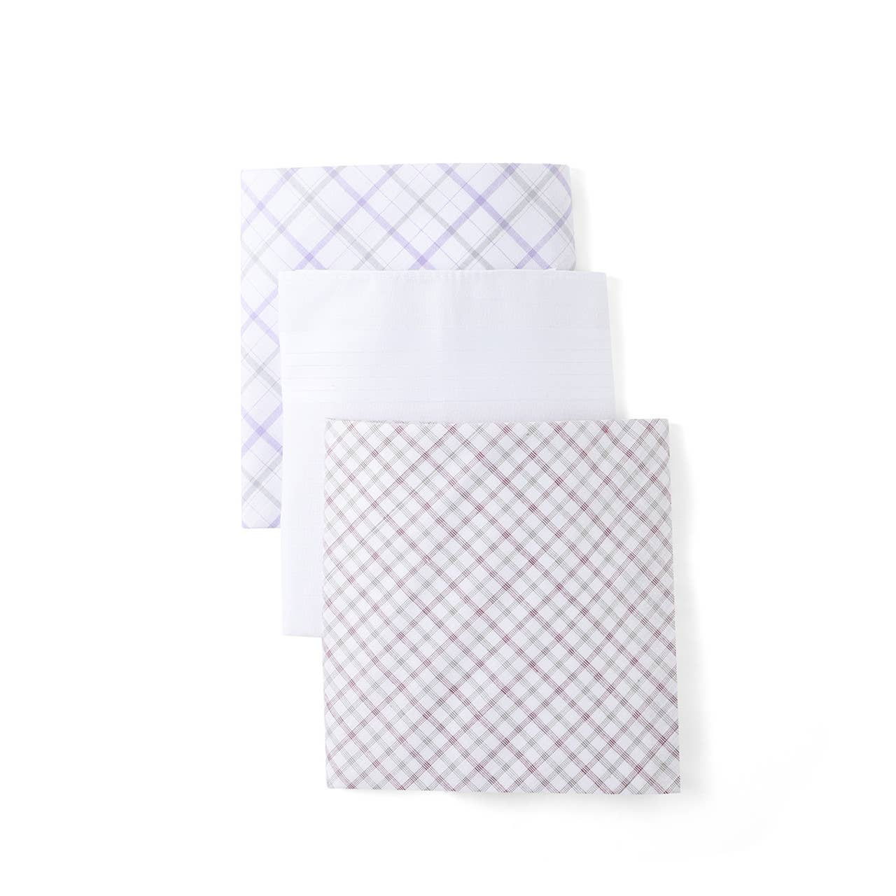 Men's Cotton Solid, Striped & Plaid Gray Handkerchiefs