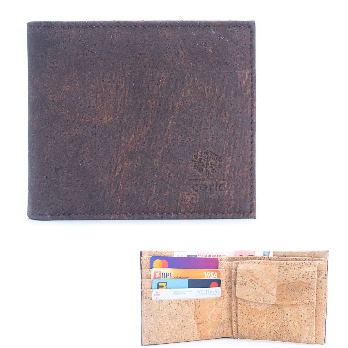 Meninas Bonitas Cork - Brown Cork Men's Wallet with Box Packaging BAG-2254