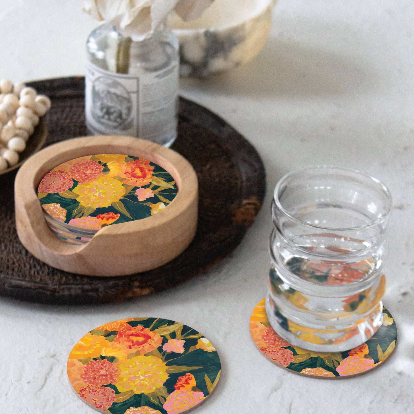 Marigolds Seedlings Coaster