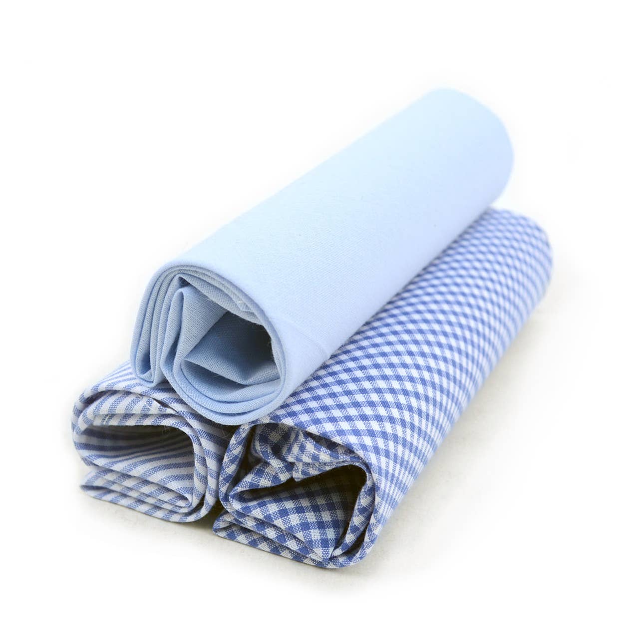 Men's Cotton Solid, Striped & Plaid Blue Handkerchiefs