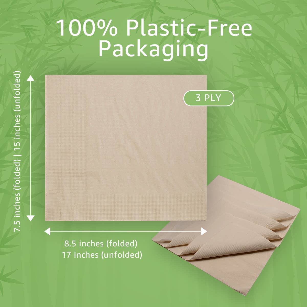 Ibambo - Ibambo Bamboo Entertain Dinner Napkins - 200 Pack - 3 Ply