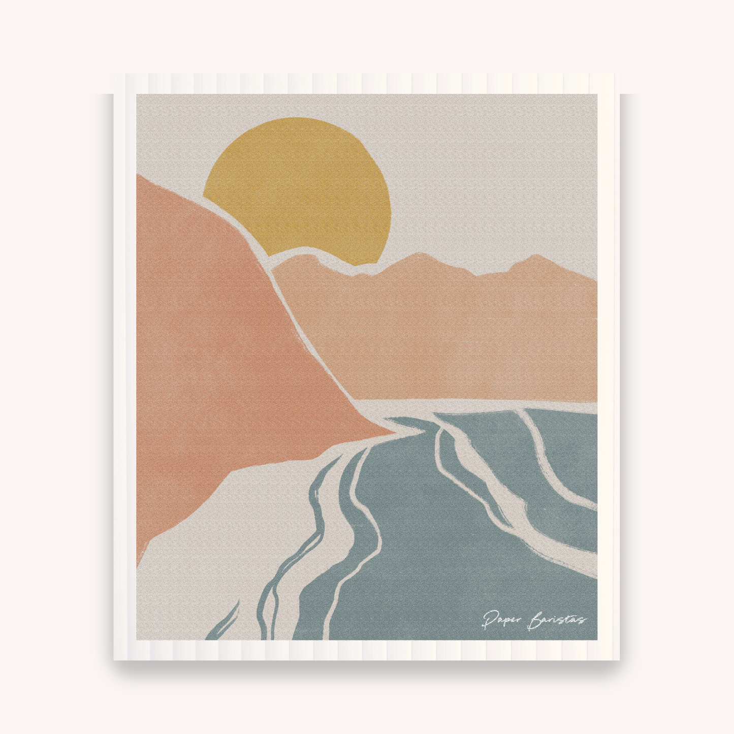 Paper Baristas - Set of 3 Swedish Dishcloth: Landscape Line Combo
