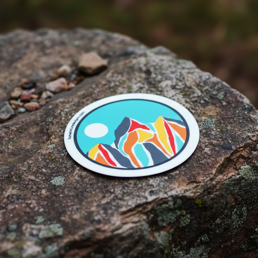 Mosaic Mountain Sticker  Colorado Sticker & Souvenir, 3x3"
