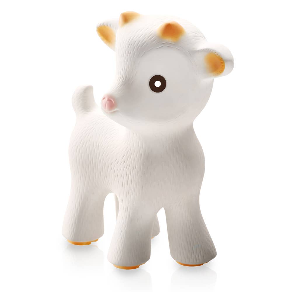 CaaOcho Natural Rubber Toys - Natural Rubber Teether Goat, Non-Toxic, Mold-free Design