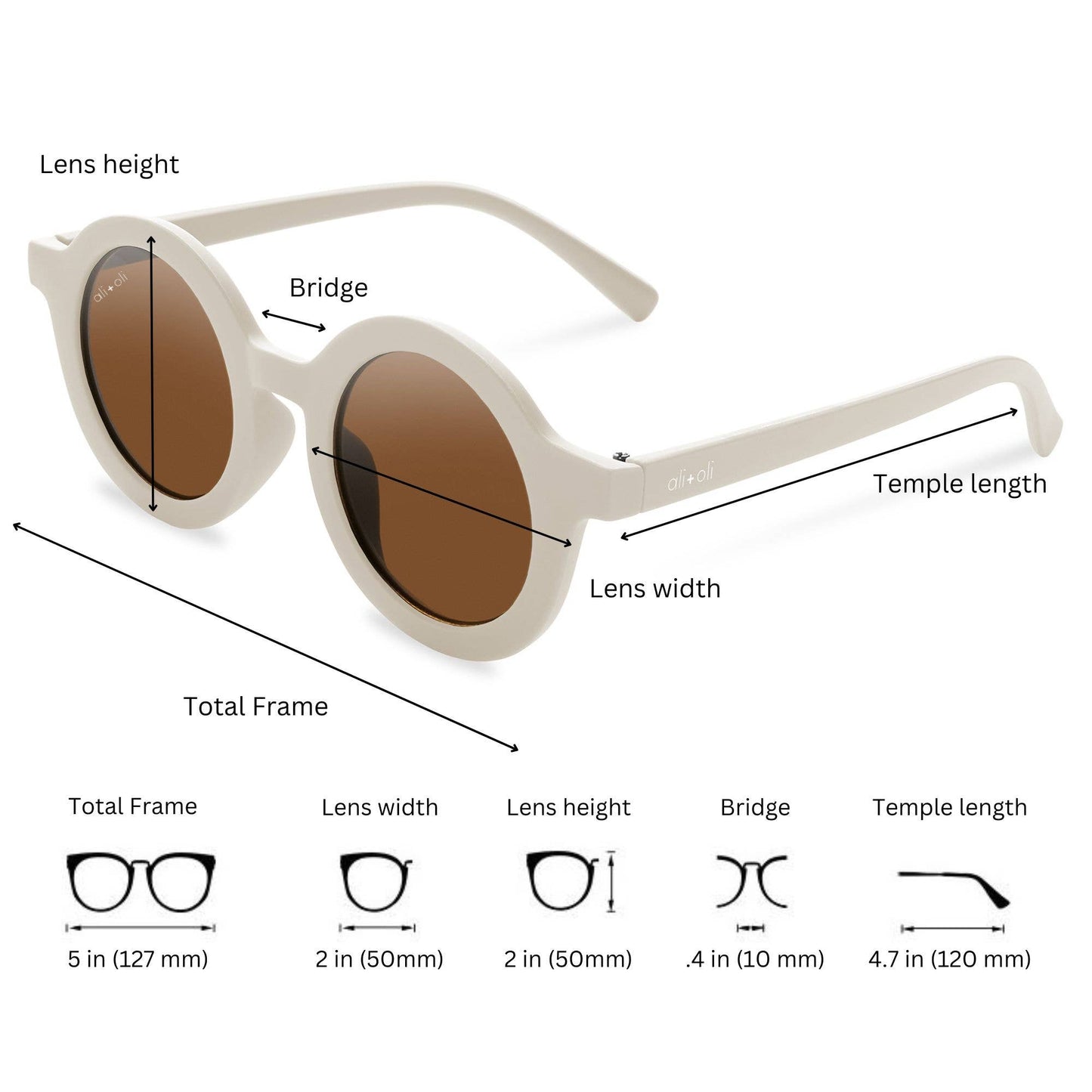 Ali+Oli - Kids Sunglasses Round (Vanilla)