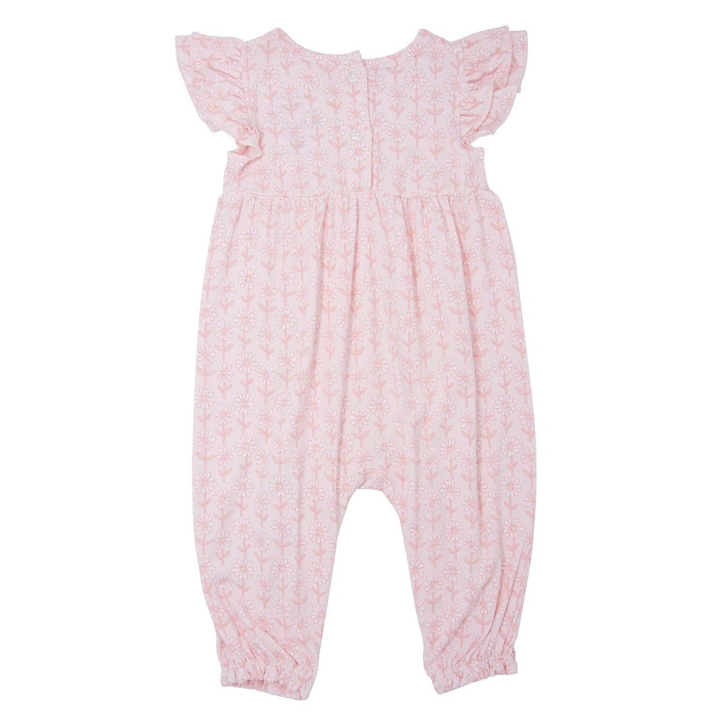 Geometric Daisy Flutter Sleeve Romper
