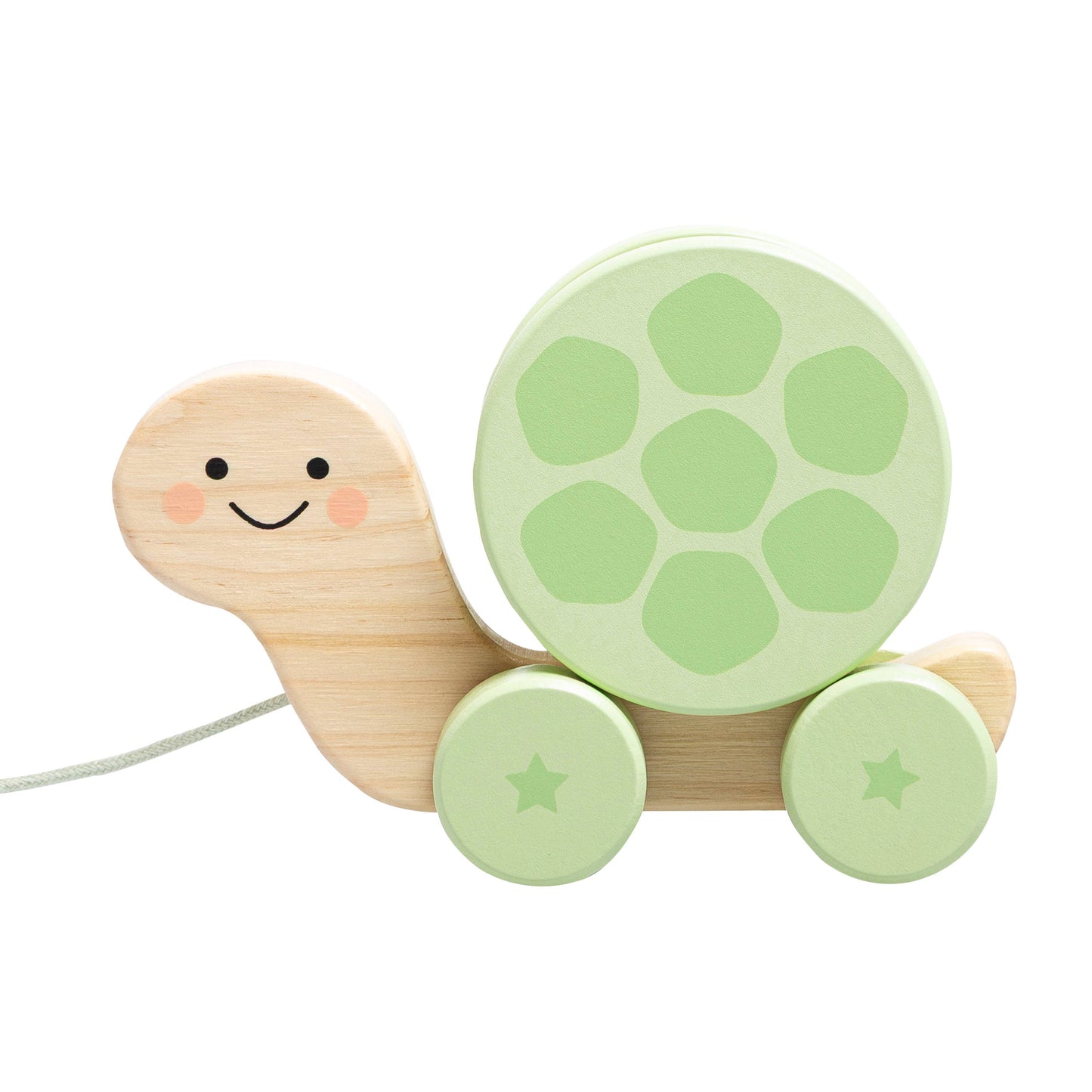 Pearhead - Turtle Wooden Pull Toy, Rattle Shell, Baby or Toddler Toy