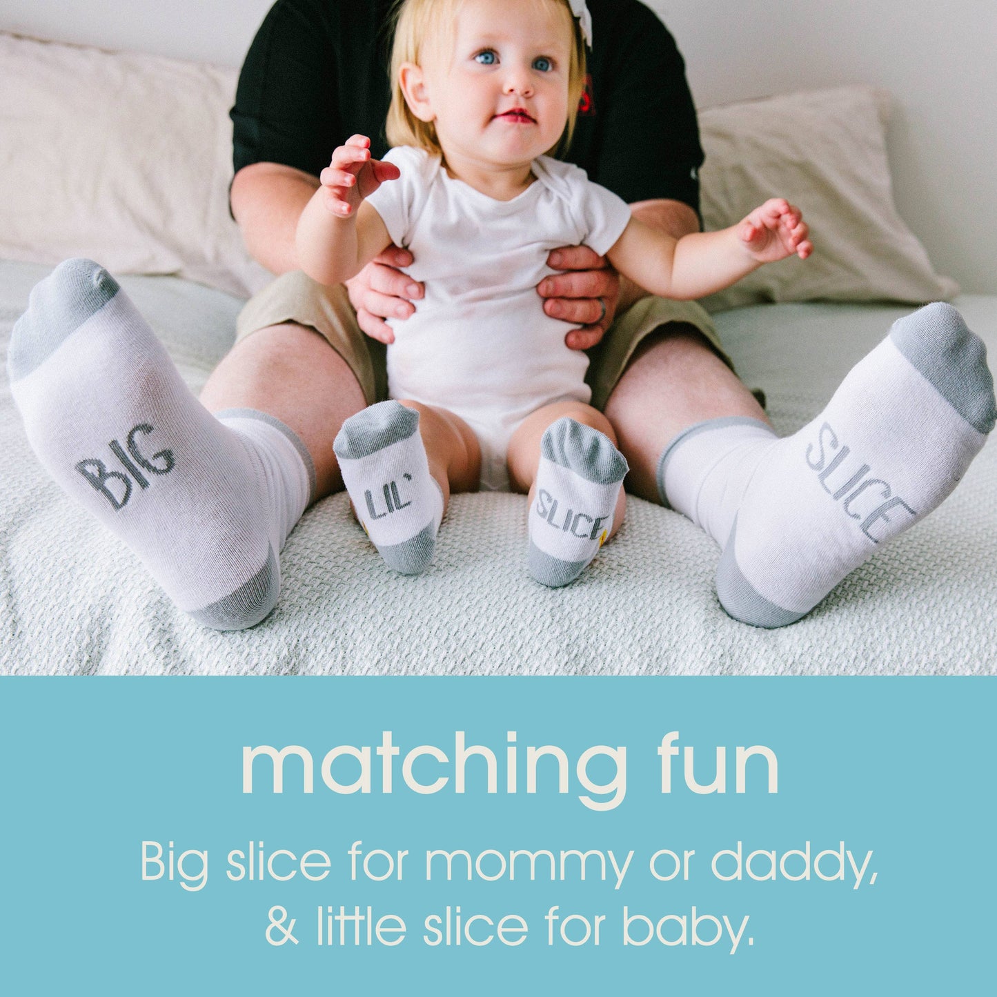 Pearhead - Daddy & Me Matching Pizza Sock Set, Father's Day Gift
