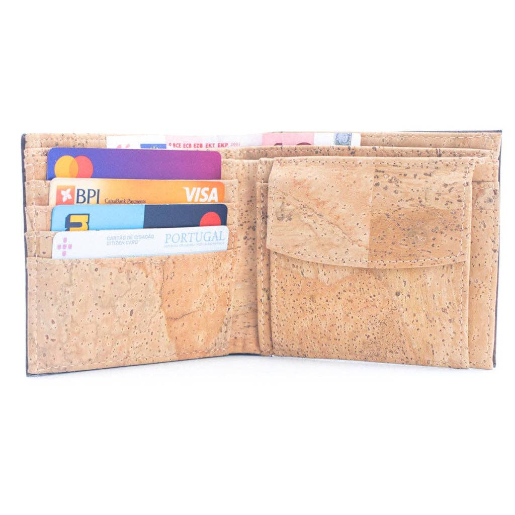 Meninas Bonitas Cork - Brown Cork Men's Wallet with Box Packaging BAG-2254