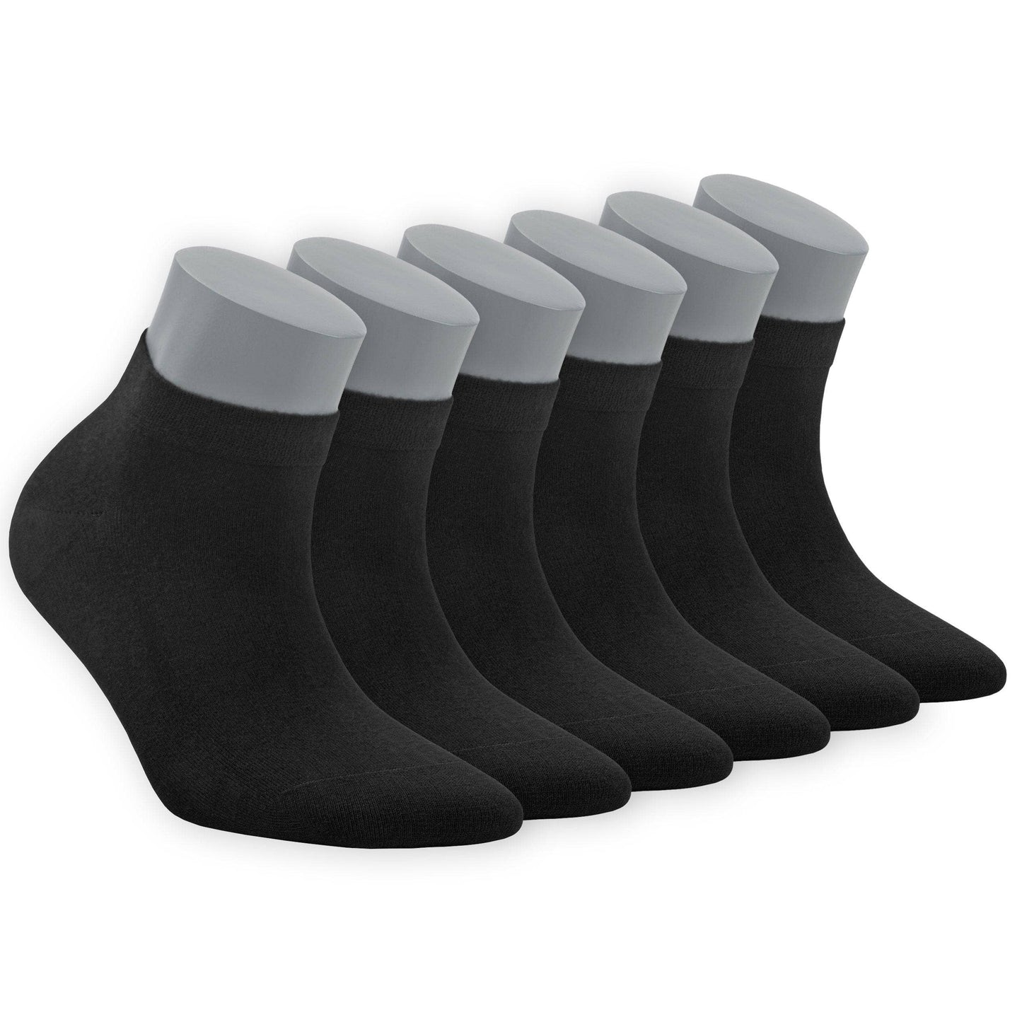 Womens Bamboo Ankle Socks ''Black'' 6-Pack - 578