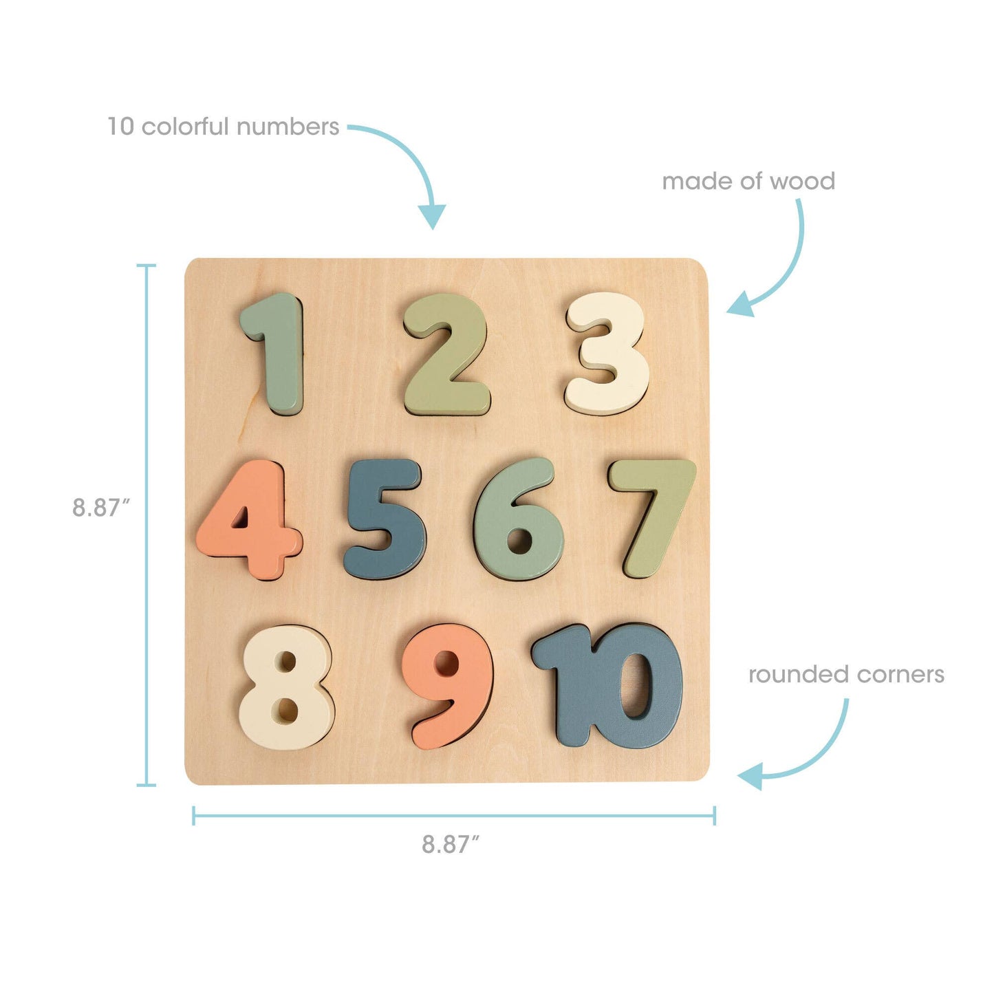 Pearhead - Wooden Numbers Puzzle, Montessori Learning Toy