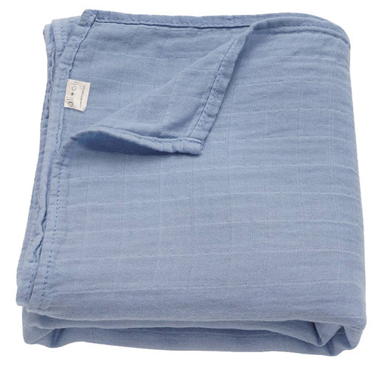 Ali+Oli - Bamboo Muslin Swaddle Blanket (Dream Blue)