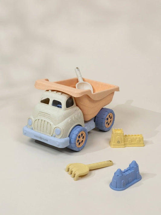 Coco Village - Oversized 5-Piece Wheat Straw Sand Toy Set – Dump Truck & Accessories