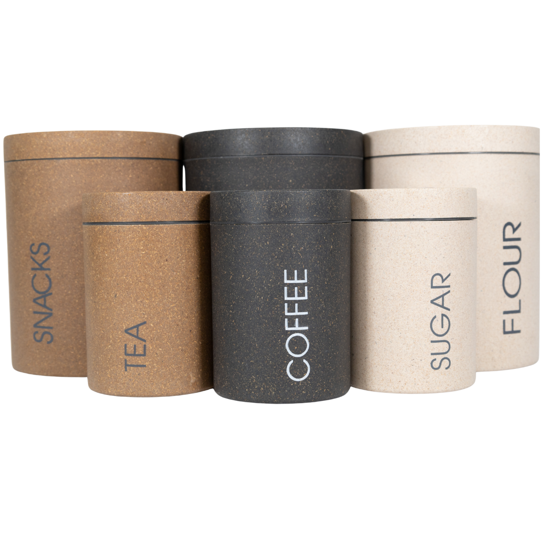 Loopy Products - Sustainable Large Bamboo Cookie Canister Carbon Color 77 Oz.