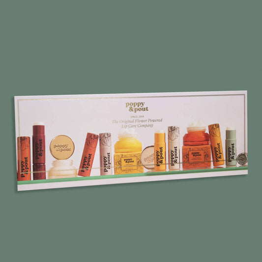 Poppy & Pout - Magnetic Sign, Lip Balm, Fits 40-Tube Display