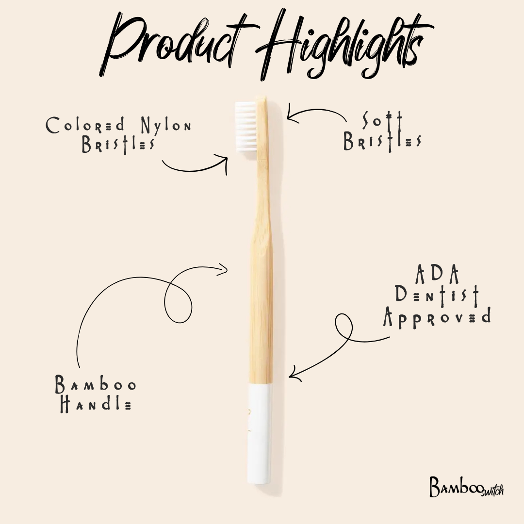 Bamboo Switch - Bamboo Adult Toothbrush | White | Dental Bestseller