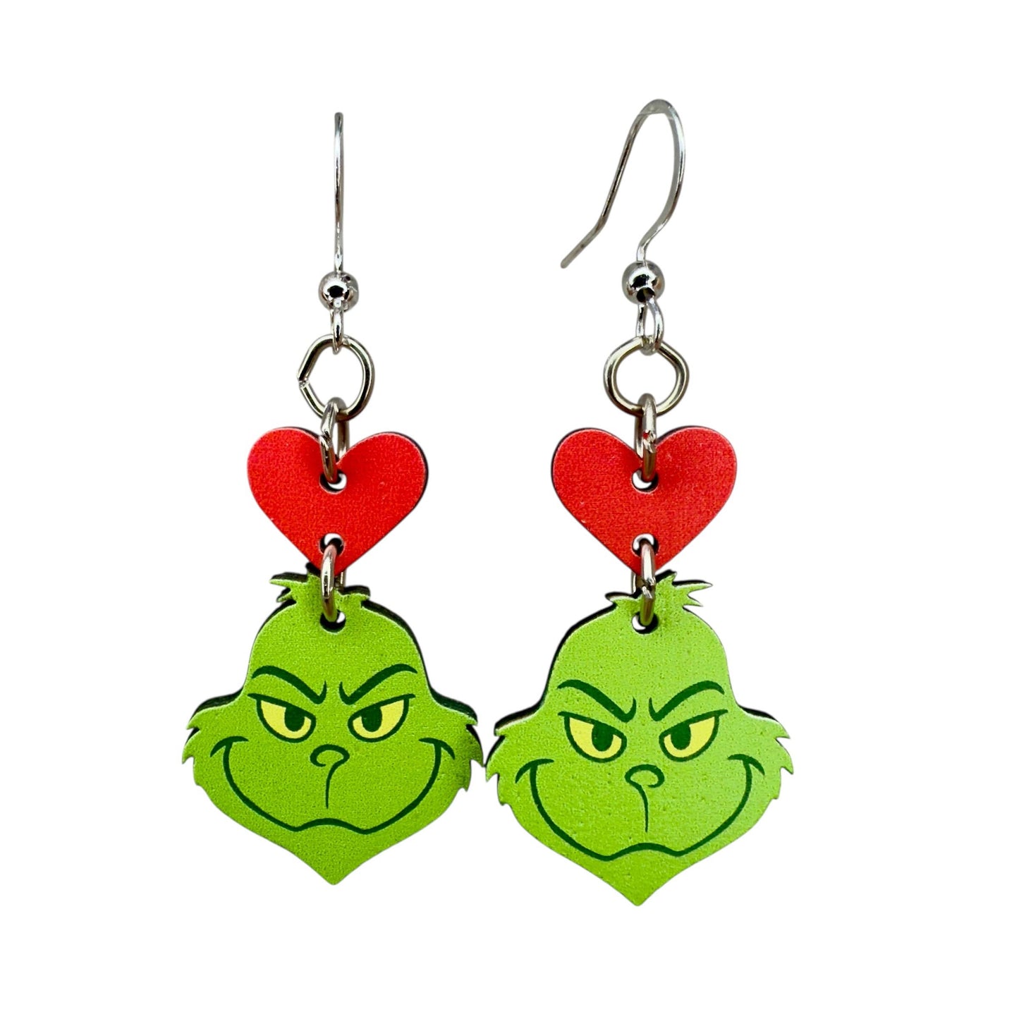Green Tree Jewelry - Green Gurmudgeon heart Earrings #1883