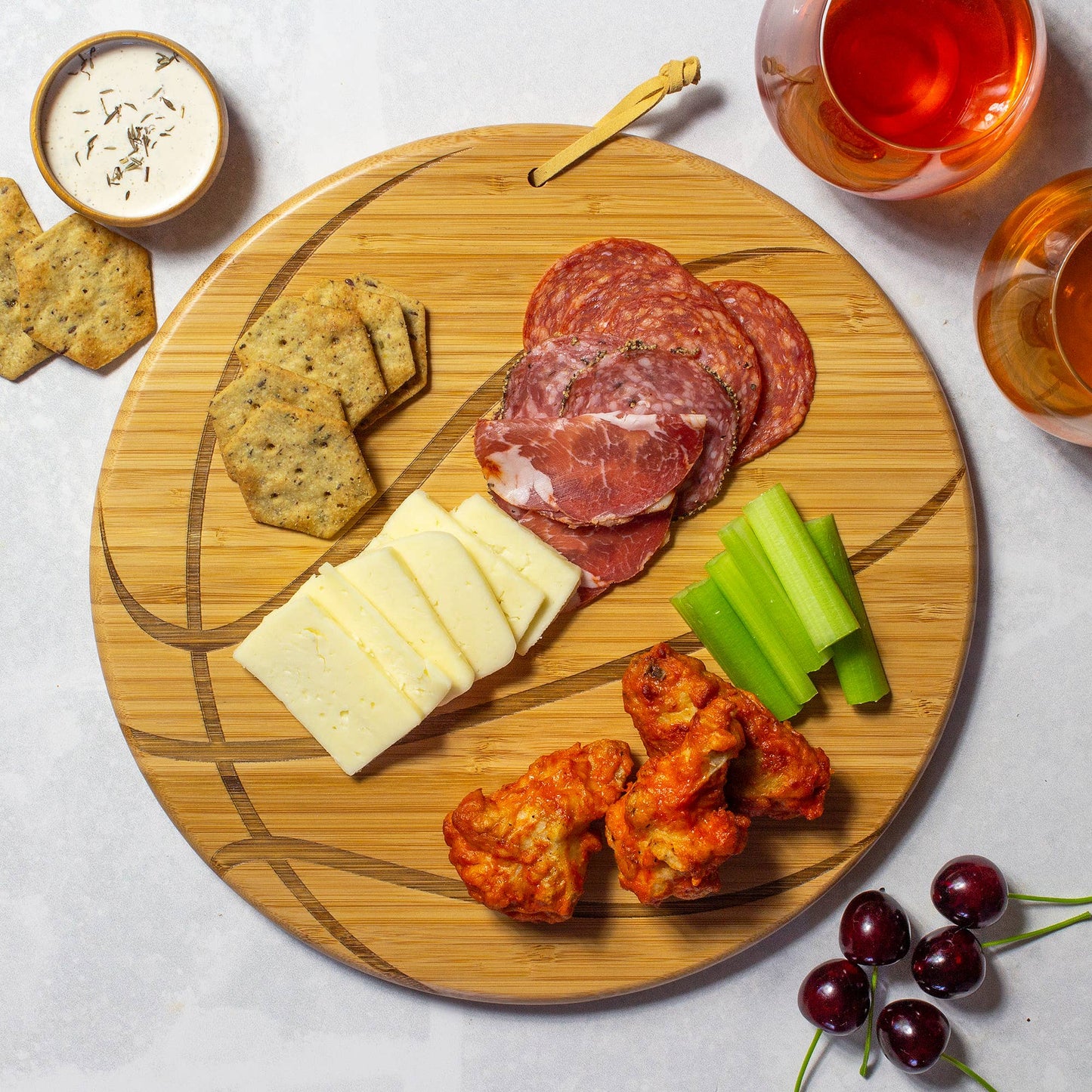Totally Bamboo - Basketball Shaped Cutting Board & Charcuterie Serving Tray