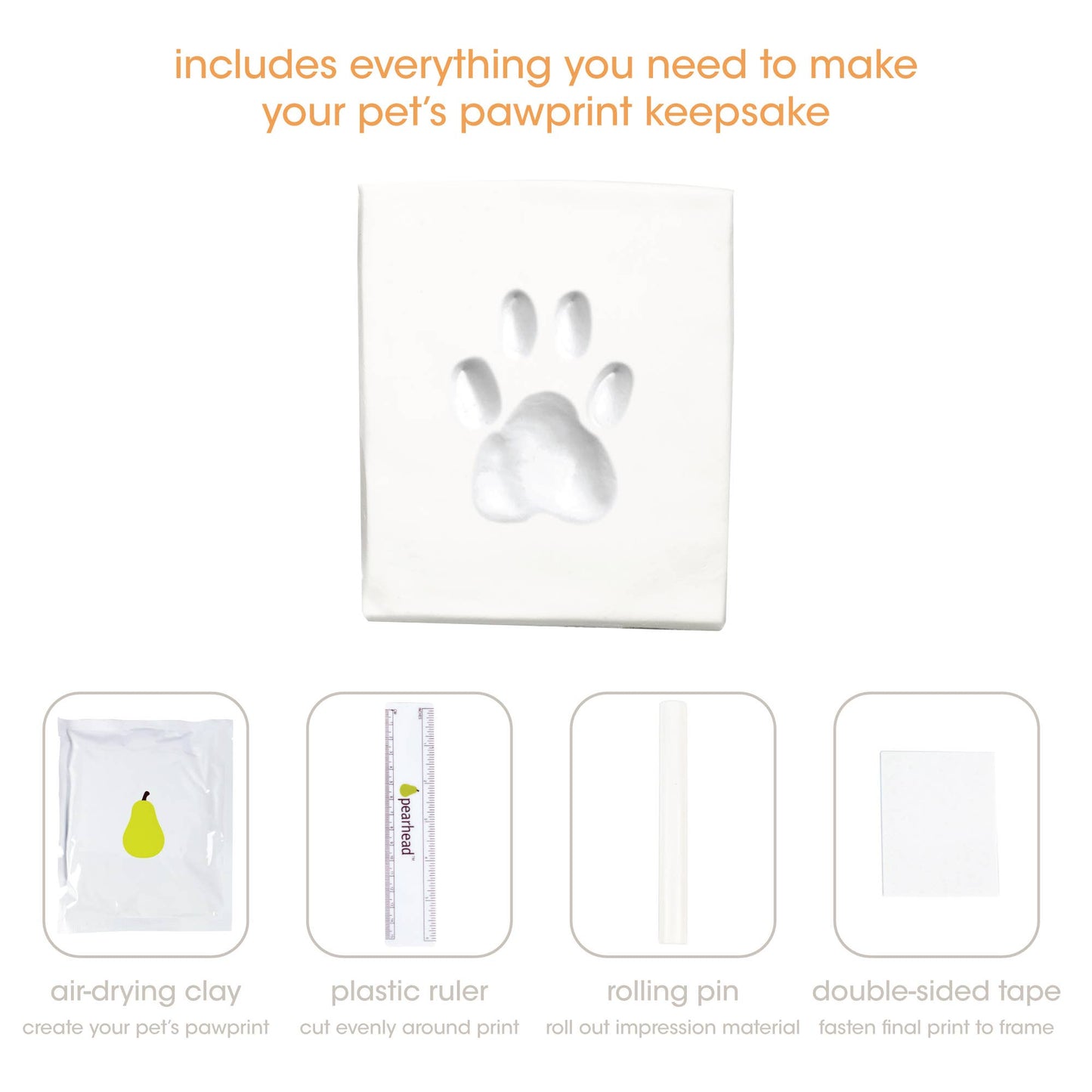 Pearhead - Pawprints Keepsake Photo Frame & Clay Impression Kit