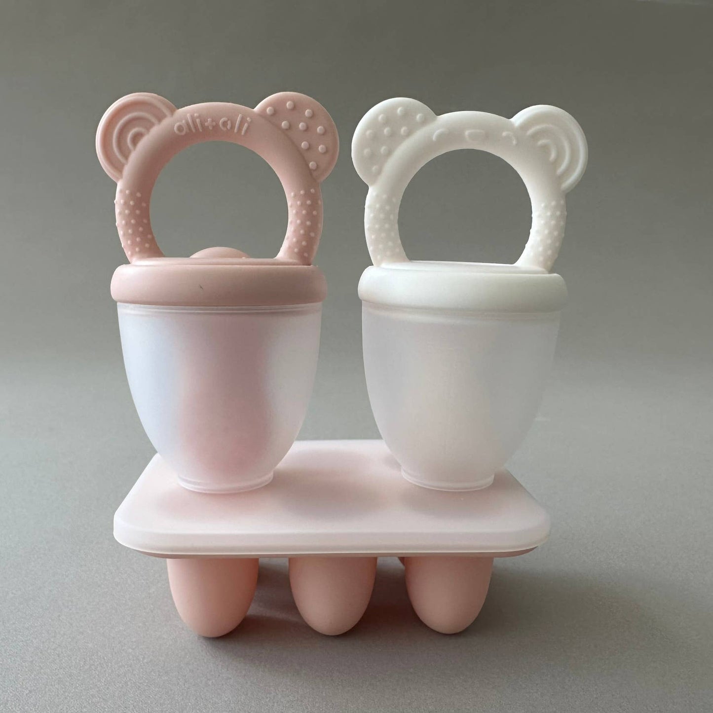 Ali+Oli - Food & Fruit Pacifier Feeder & Freezer Tray (Pink-White) 3pc