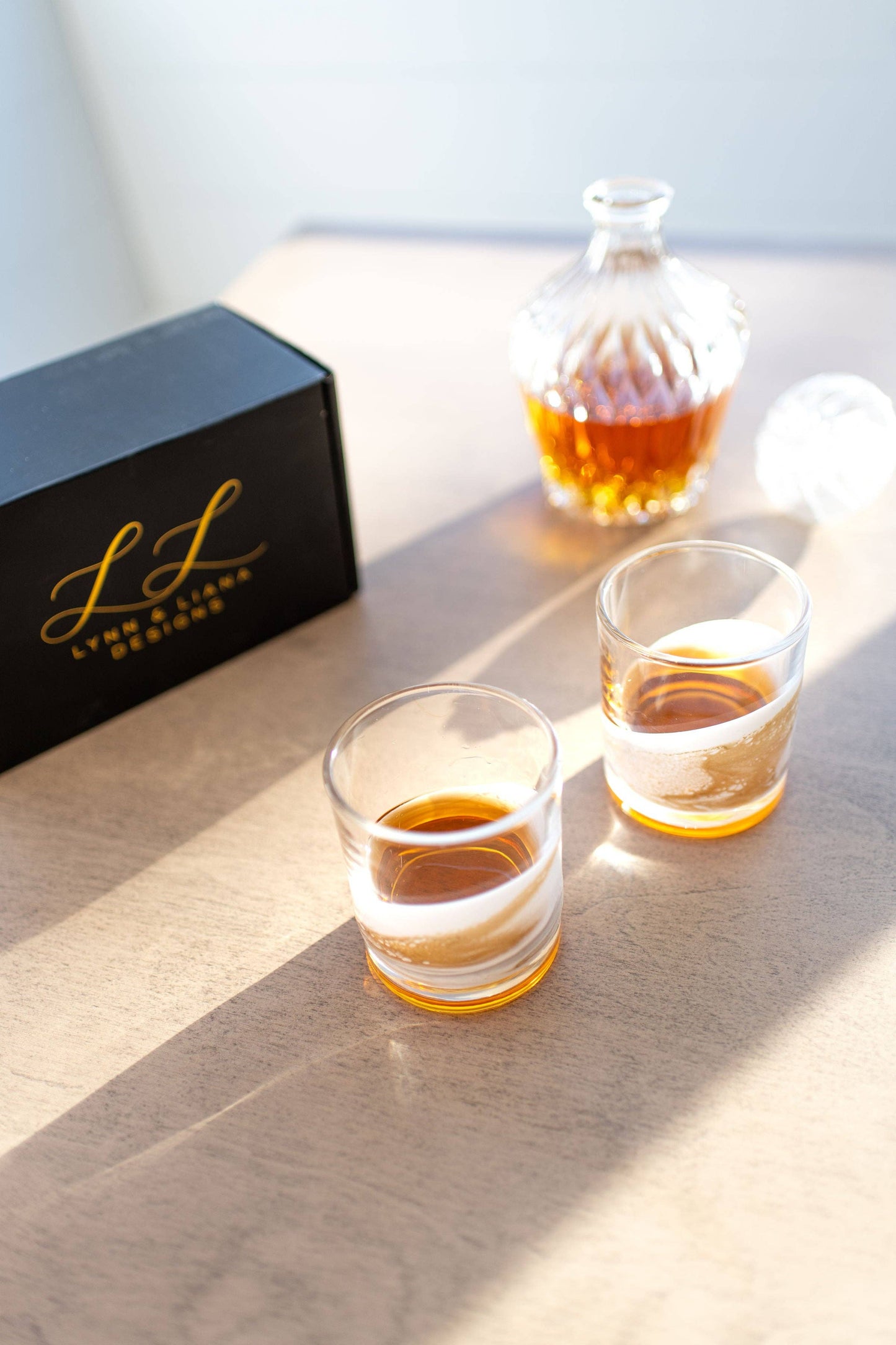 Resin Accented Whisky Glasses-Price is per glass -NO TARIFFS
