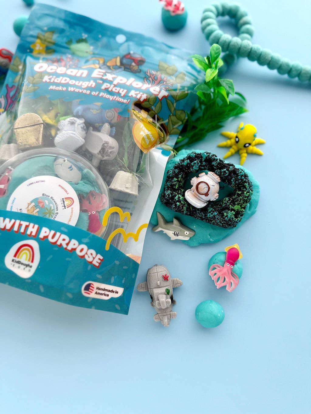 Earth Grown KidDoughs (KidDoughs by EGKD) - Ocean Explorer KidDough Play Kit