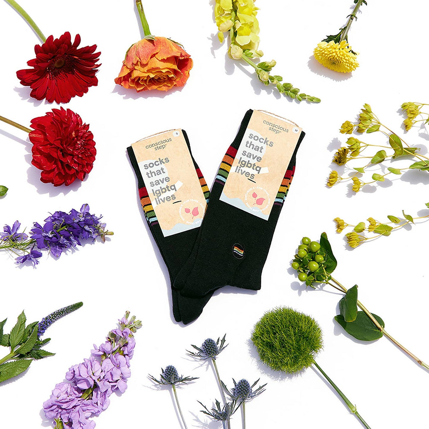 Conscious Step - Socks that Save LGBTQ Lives | Rainbow Stripe - Pride Gifts