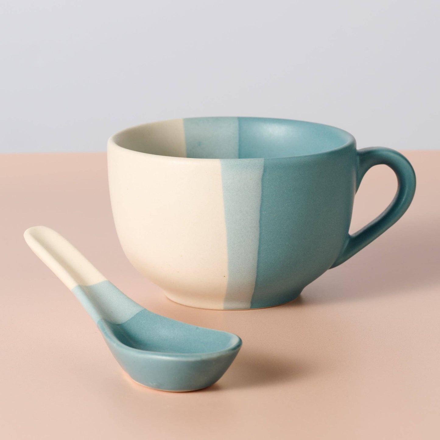 Ten Thousand Villages - Pheeka Striped Jumbo Mug with Spoon