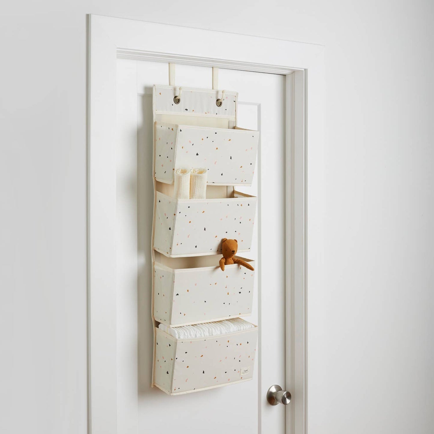 3 Sprouts - Recycled Fabric Over the Door Organizer for Nursery