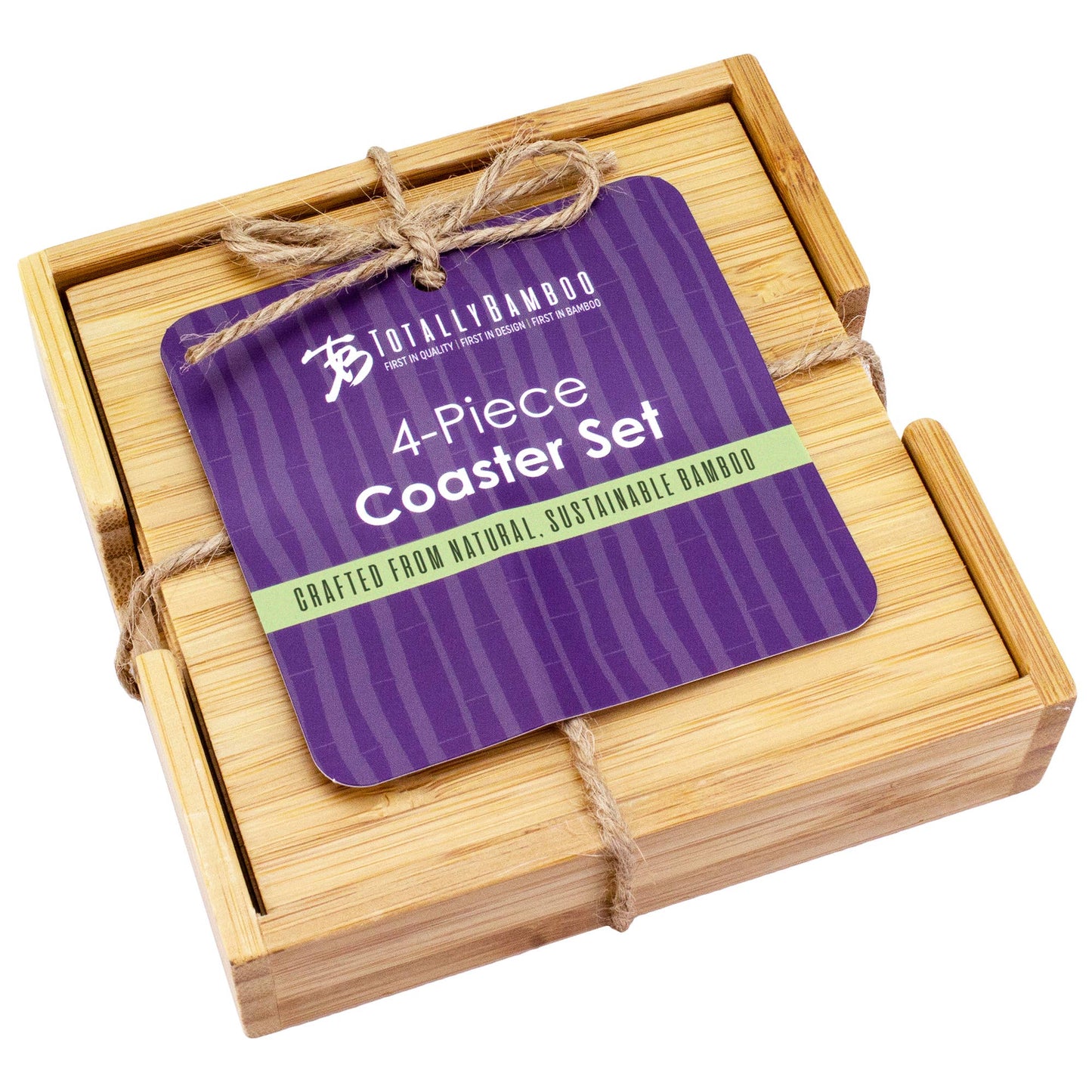 Totally Bamboo - 4-Pc. Bamboo Coaster Set with Case