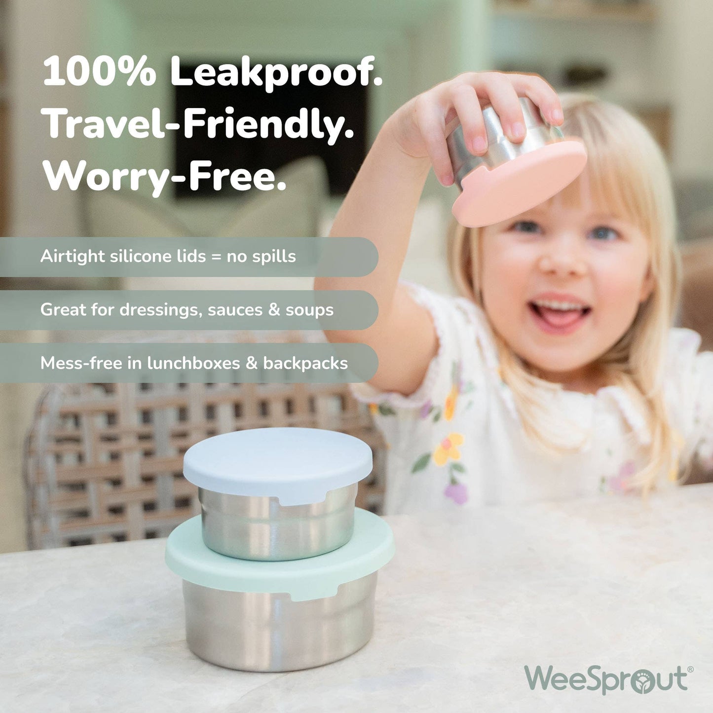 WeeSprout - Stainless Steel Nesting Storage Containers – Set of 3