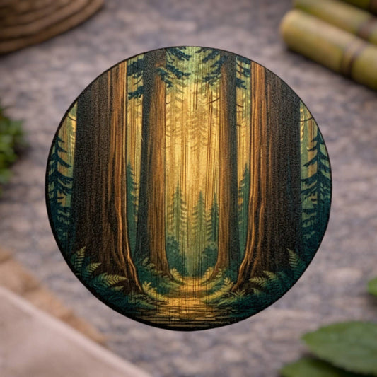 Bamboo Wood Stickers - Redwood Forest Path